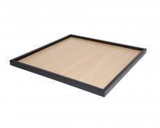 Serveringsbricka Linoljad ek/svart ram 60x60cm