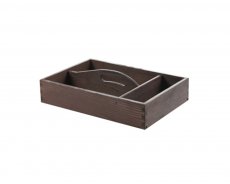 Bestickbox med tre fack och handtag Havana Black
