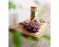 Bräda med dekorativt spår Linoljad ek 25x20cm