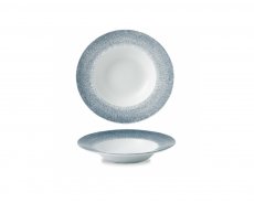 Raku Topaz Blue Profile Wide Rim Bowl Large 28cm