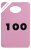 Rosa numrerad garderobsbricka med svarta siffror