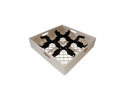 Beige fackindelad korg