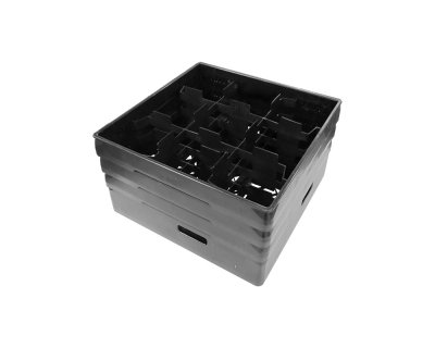 Svart fackindelad korg +3ramar D149cm