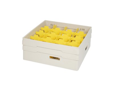 Beige fackindelad korg +2ramar D110cm