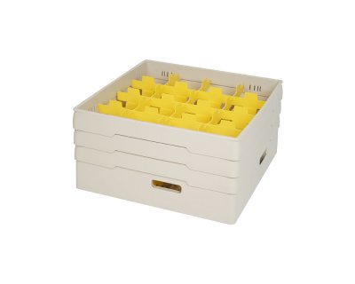 Beige fackindelad korg +3ramar D110cm