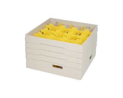 Beige fackindelad korg +4ramar D110cm