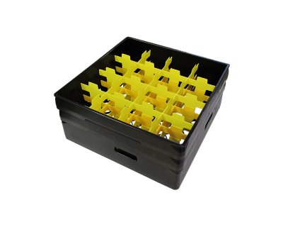 Svart fackindelad korg +2ramar D110cm