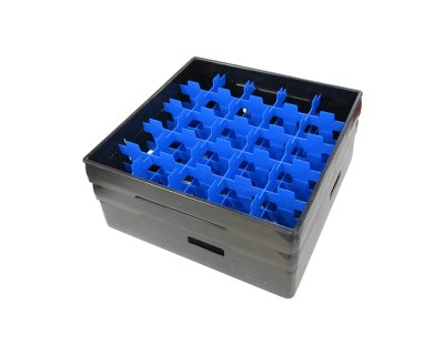 Svart fackindelad korg +2ramar D87cm