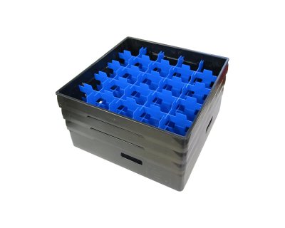 Svart fackindelad korg +3ramar D87cm