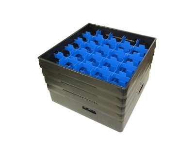 Svart fackindelad korg +4ramar D87cm