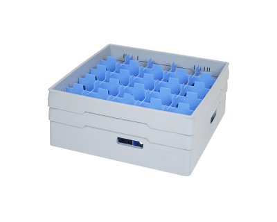 Grå fackindelad korg +2ramar D87cm