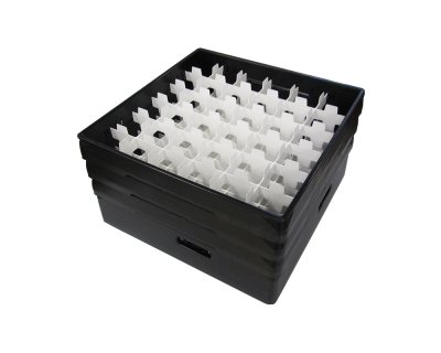 Svart fackindelad korg +3ramar D73cm