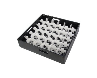 Svart fackindelad korg D73cm