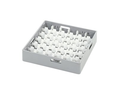 Grå fackindelad korg D73cm