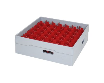 Grå fackindelad korg +1ram D60cm