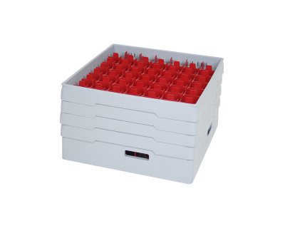 Grå fackindelad korg +4ramar D60cm