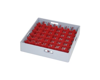 Grå fackindelad korg D60cm