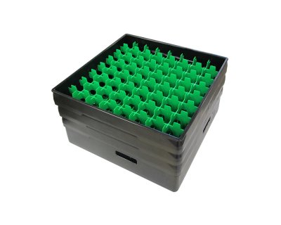 Svart fackindelad korg +3ramar D52cm
