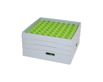 Grå fackindelad korg +3ramar D52cm