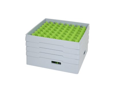 Grå fackindelad korg +4ramar D52cm