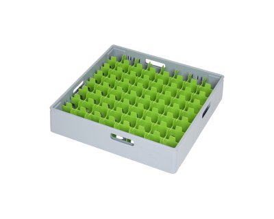 Grå fackindelad korg D52cm