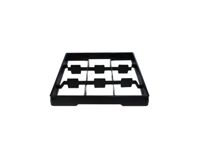 Svart förhöjningsram inkl fack glas.D149cm