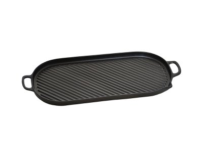 Grillplatta med handtag och hällpip