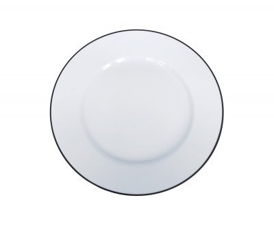 Tallrik flat 19cm Kazub svart rand