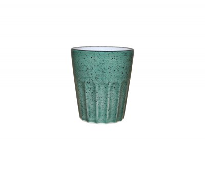Mugg utan öra räfflad grön 25cl