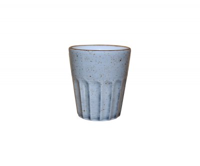 Mugg utan öra räfflad grå 25cl