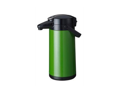 Pumptermos Furento glaskärna/grön metallic hårdplast yttre