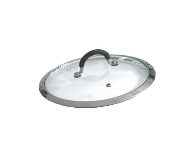 Glaslock med rostfri kant & ventilationshål