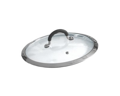 Glaslock med rostfri kant & ventilationshål