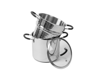 Gryta 6L induktionsbotten med pastainsats & silikonklädda handtag