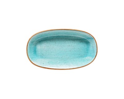 Tallrik Oval 24x14cm Aqua