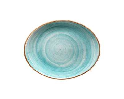 Grill tallrik oval 31x24cm Aqua