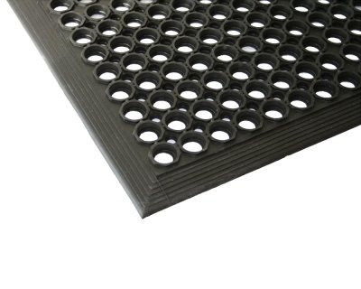 Svart ringmatta Bigmat i gummiplast