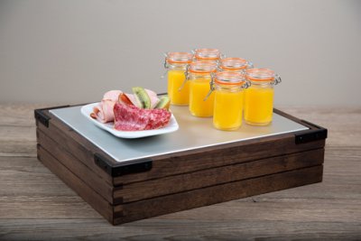 Ram för kylplatta GN1/2 brun med metallhörn