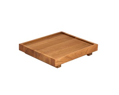 Bräda i ek med två fötter 23x20cm