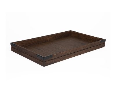 Stapelbar låda GN1/1 brun med metallhörn Höjd4cm