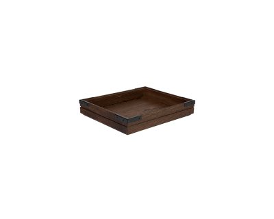 Stapelbar bricka GN1/2 brun med metallhörn Höjd4cm