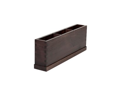 Bestickbox med tre fack Havana Black 10-15 bestick