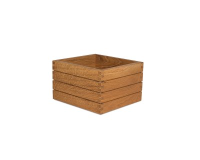 Liten stapelbar låda Linoljad ek 25x25cm