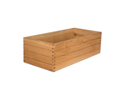Rektangulär stapelbar låda Linoljad ek 53x25cm Höjd16cm