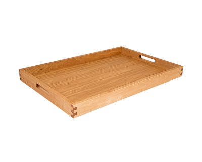 Serveringsbricka med handtag Linoljad ek 60x40cm
