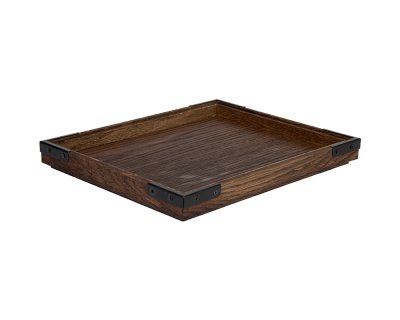 Stapelbar bricka GN1/2 brun med metallhörn Höjd2cm