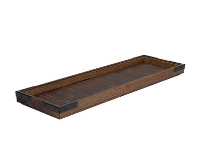 Stapelbar låda GN2/4 brun med metallhörn Höjd2cm