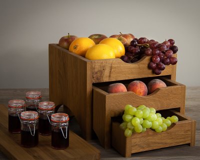 Exponeringsställ 3 plan "Mini" Linoljad ek