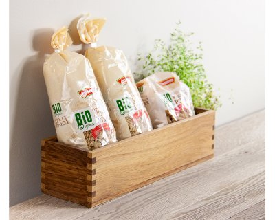 Rektangulär låda Linoljad ek 38x12cm