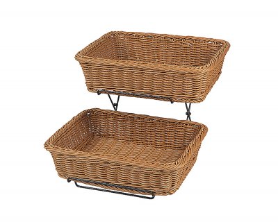 Brödkorg Brun 2st med ställning pp-plast 36x27cm